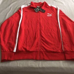 Puma T7 Track 1968 Iconic T7 Track Jacket Cotton, Men's XXL, Red, Mock Neck, NEW